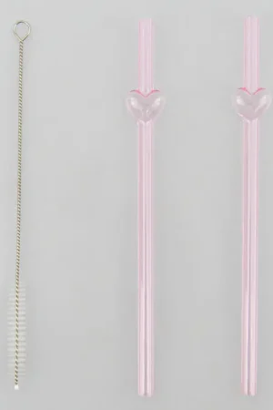 Expédition Rapide Lot de 2 pailles en verre avec goupillon